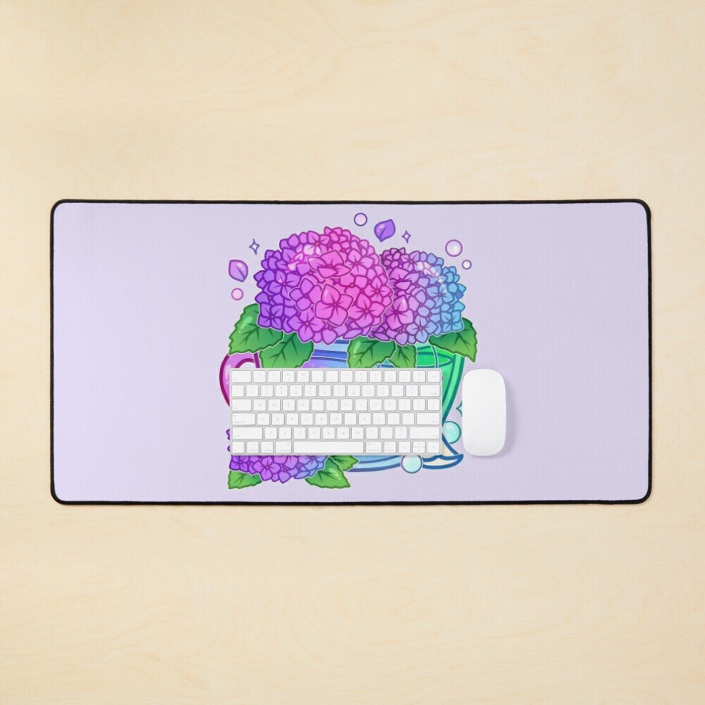 Desk Mat Hydrangea Teacup Large Gaming Mouse Pad 35X16 Inch 7802738403121