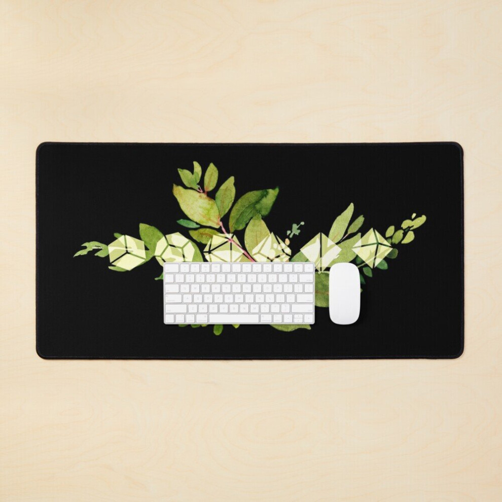 Desk Mat Leaves Dice Large Gaming Mouse Pad 35X16 Inch Green 7802738315745