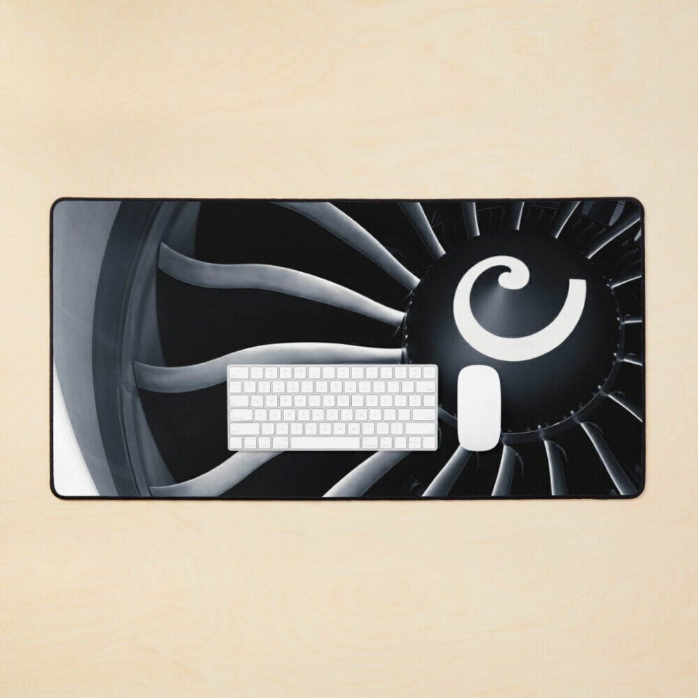 Desk Mat Airplane Engine Closeup Genx Large Gaming Mouse Pad 35X16 Inch 7802738343427
