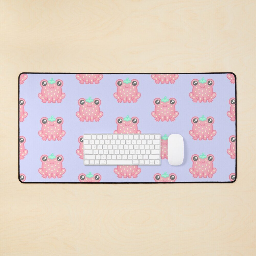 Desk Mat Strawberry Frog Large Gaming Mouse Pad 35X16 Inch 7802738341508