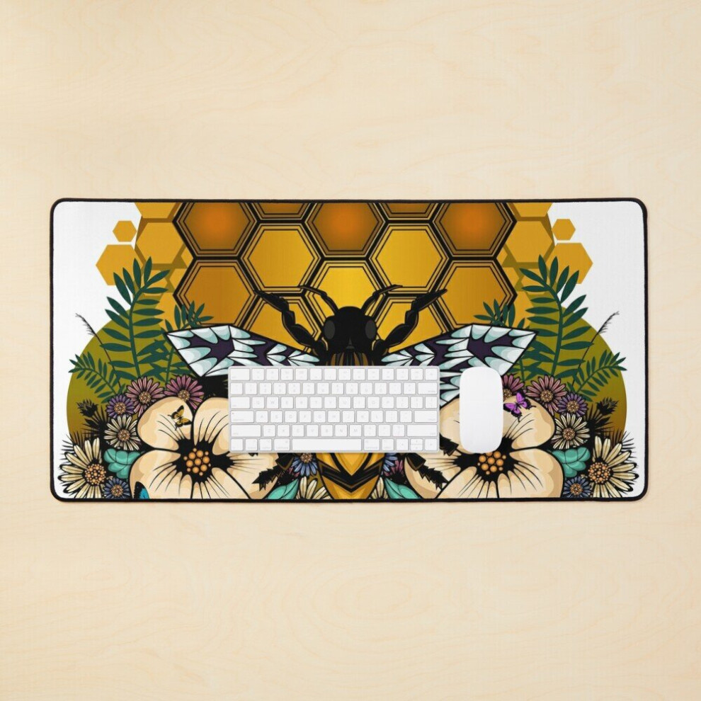 Desk Mat Queen Of Bees Large Gaming Mouse Pad 35X16 Inch 7802738315714