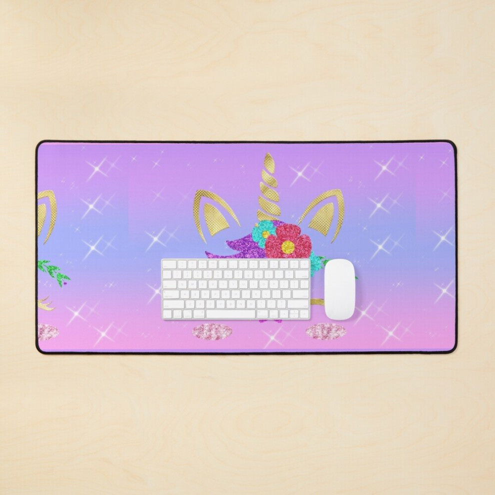 Desk Mat Unicorn Head 1 Large Gaming Mouse Pad 35X16 Inch 7802738388558