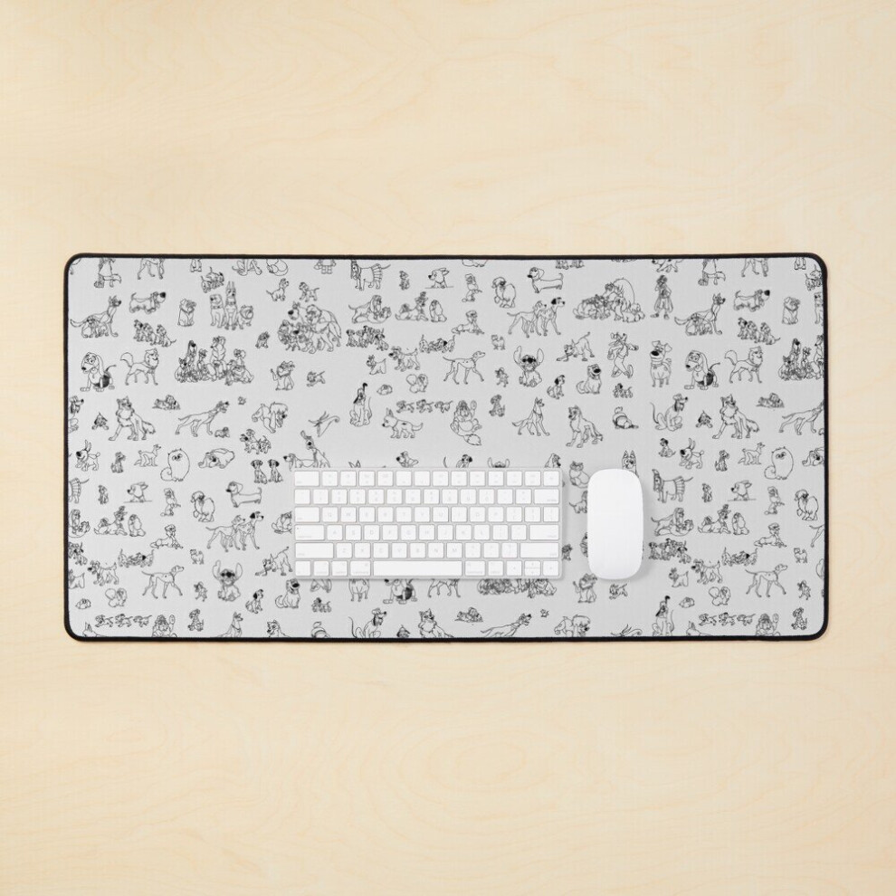 Bearlad Desk Mat Cartoon Dogs Pattern Large Gaming Mouse Pad 35X16 Inch