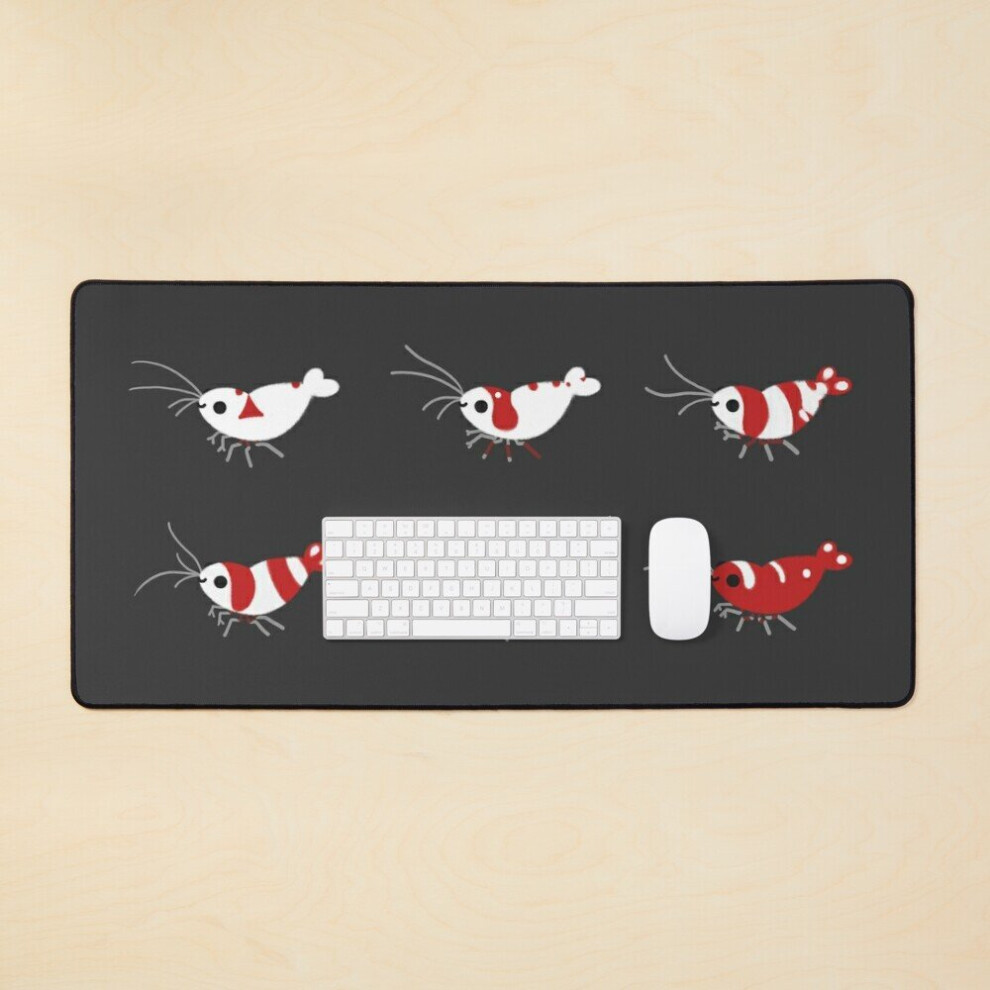 Desk Mat Crystal Shrimps Large Gaming Mouse Pad 35X16 Inch Red 7802738352139