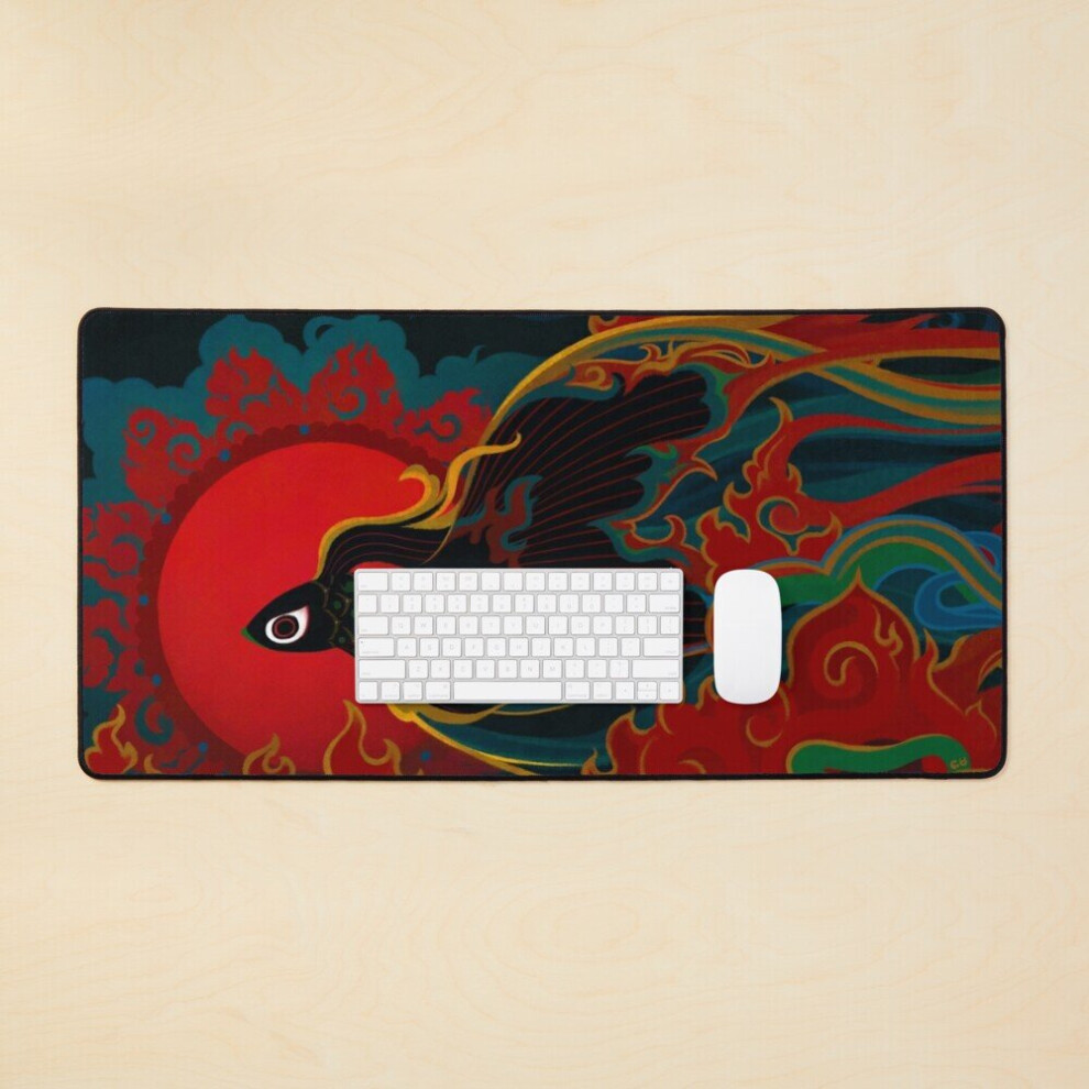 Desk Mat Fire Fish Large Gaming Mouse Pad 35X16 Inch 7802738318302