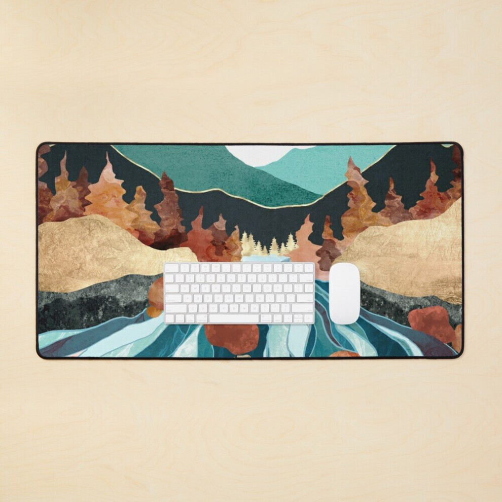 Desk Mat River Large Gaming Mouse Pad 35X16 Inch Blue 7802738377989