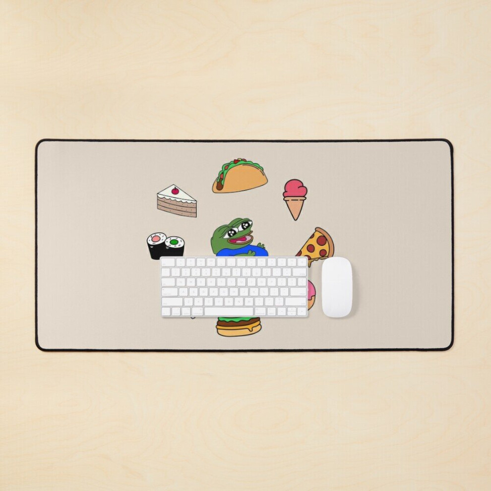 Desk Mat Peepofat Food Clock Large Gaming Mouse Pad 35X16 Inch 7802738325720
