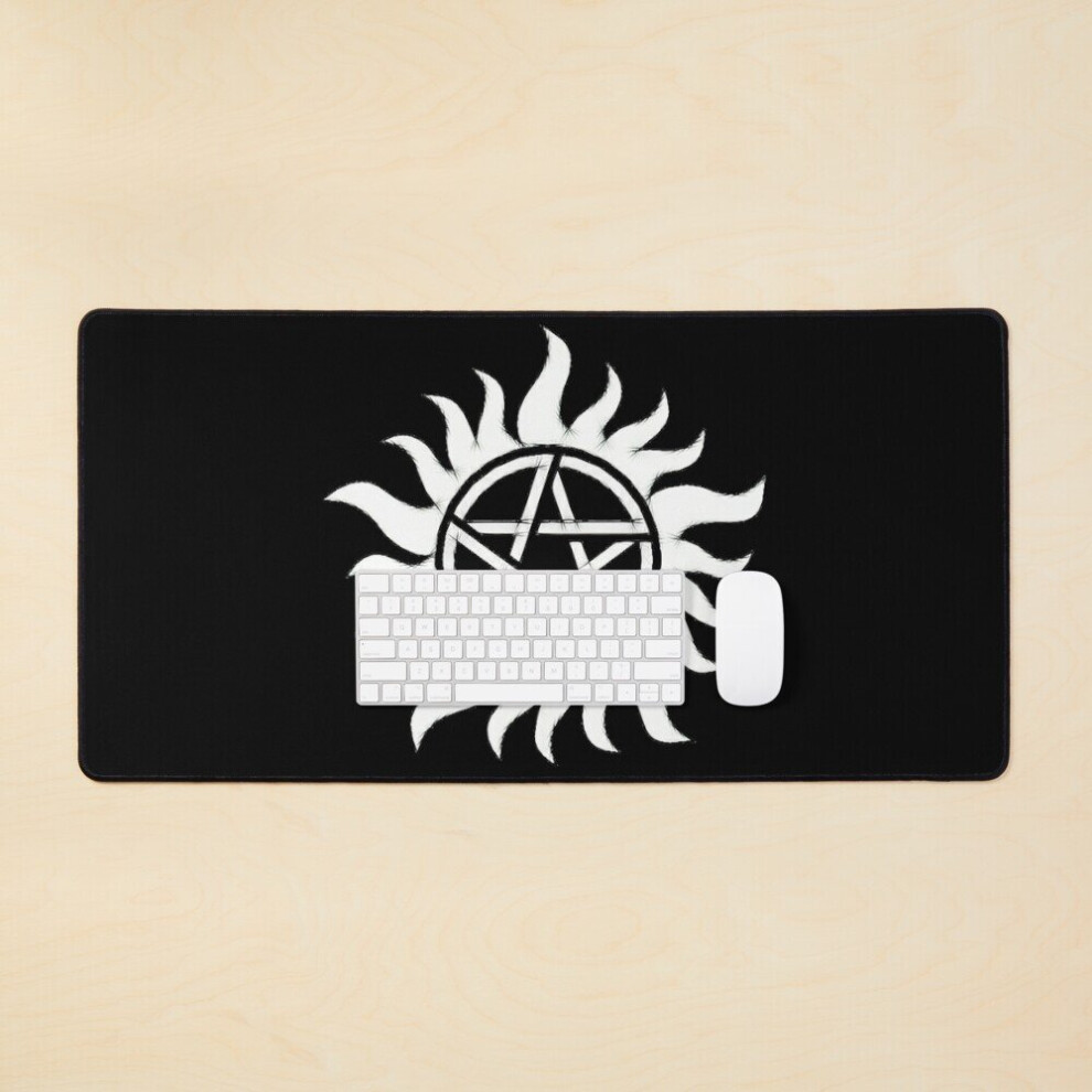 Desk Mat Supernatural Anti Possession Tattoo (Black) Large Gaming Mouse Pad 35X16 Inch Black 7802738323245