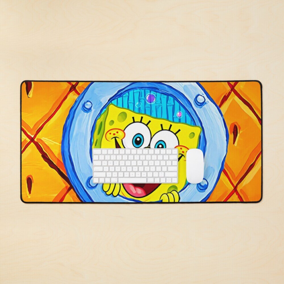Desk Mat Spongebob In Window Large Gaming Mouse Pad 35X16 Inch 7802738389555