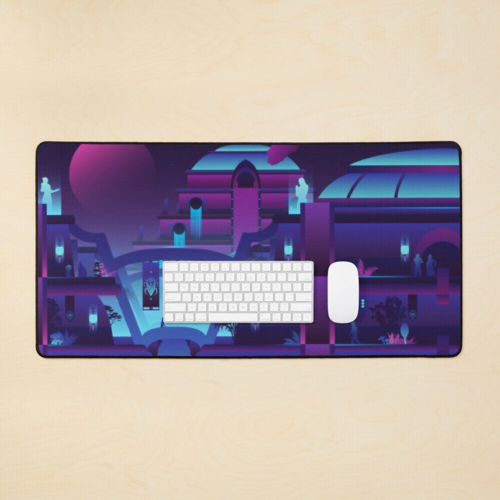 Desk Mat Synthwave Vivec City Large Gaming Mouse Pad 35X16 Inch 7802738315752