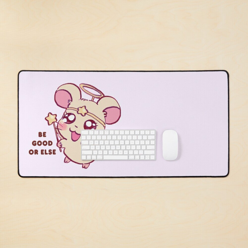 Desk Mat I Draw Pastel Harmony Saying Be Good Or Else / Hamham Heartbreak Large Gaming Mouse Pad 35X16 Inch Pink 7802738375886