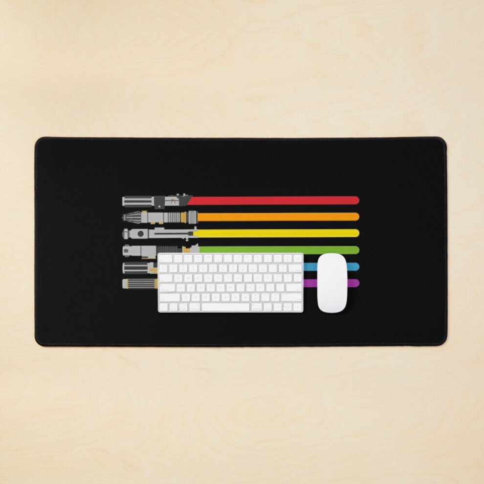 Desk Mat Lightsaber Rainbow Large Gaming Mouse Pad 35X16 Inch 7802738343212