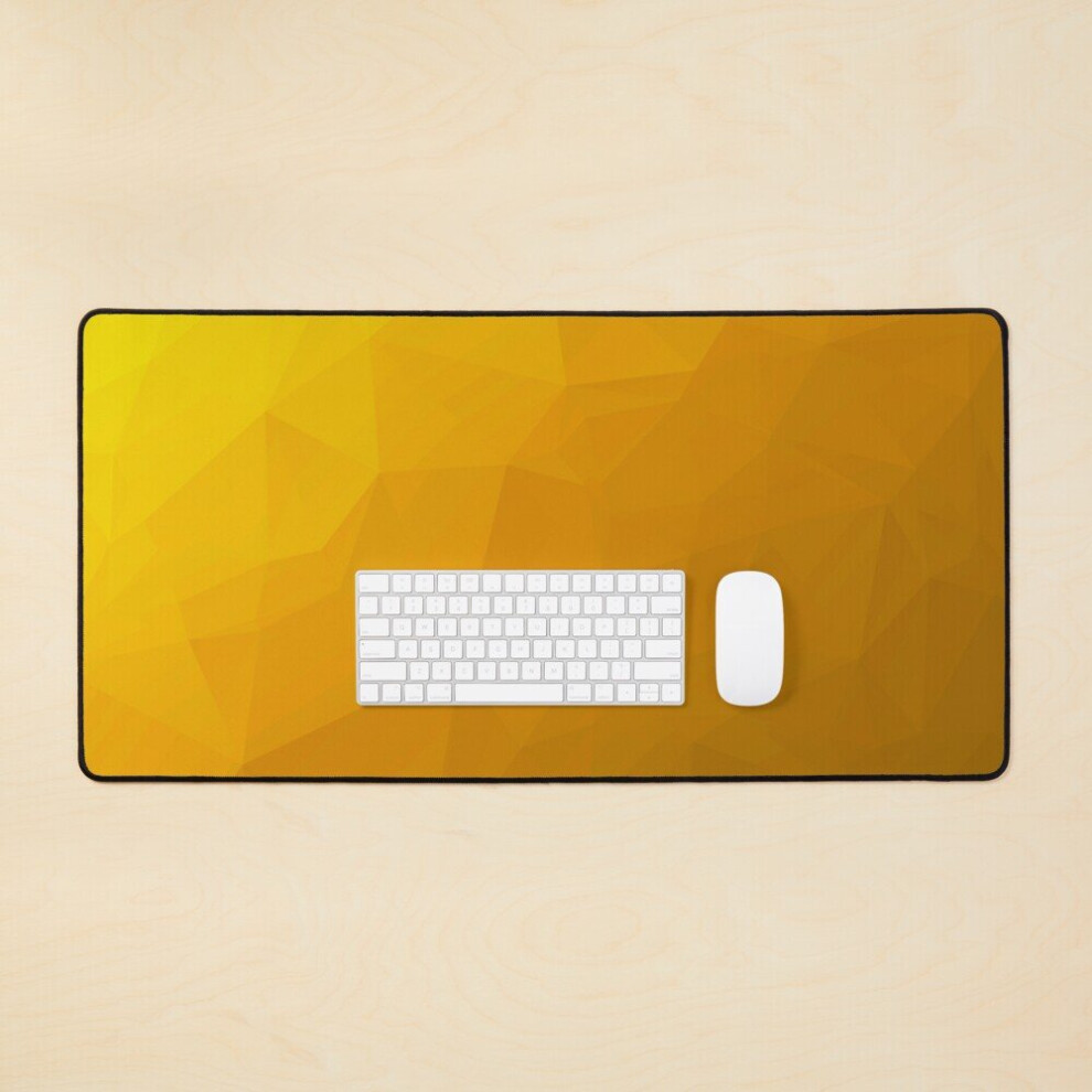 Desk Mat Low Poly Large Gaming Mouse Pad 35X16 Inch Golden 7802738351064