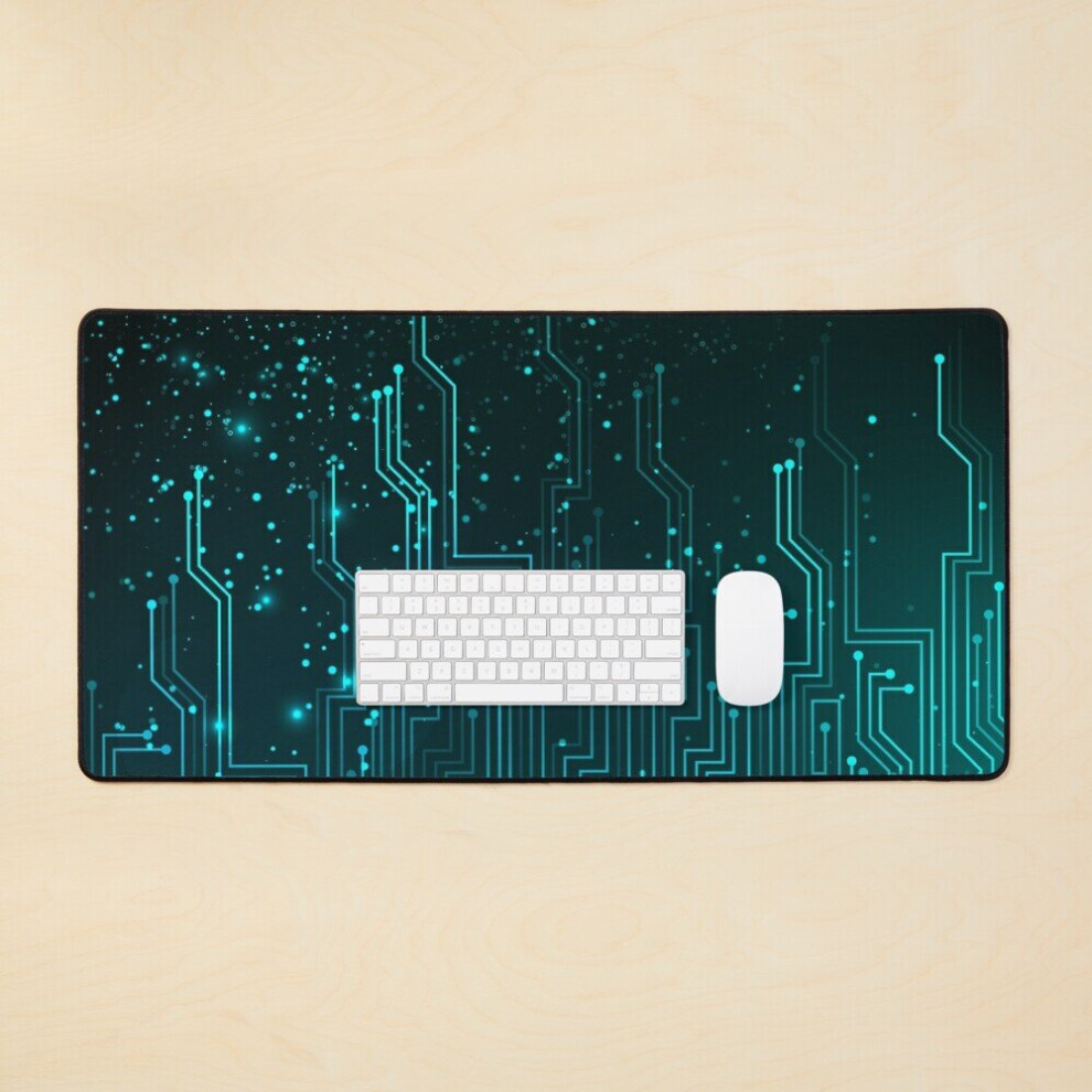 Desk Mat Circuit Pattern Large Gaming Mouse Pad 35X16 Inch 7802738409635