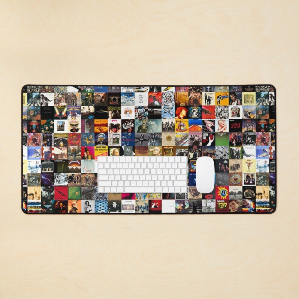 Desk Mat Greatest Rock Albums Of All Time Large Gaming Mouse Pad 35X16 Inch 7802738333329