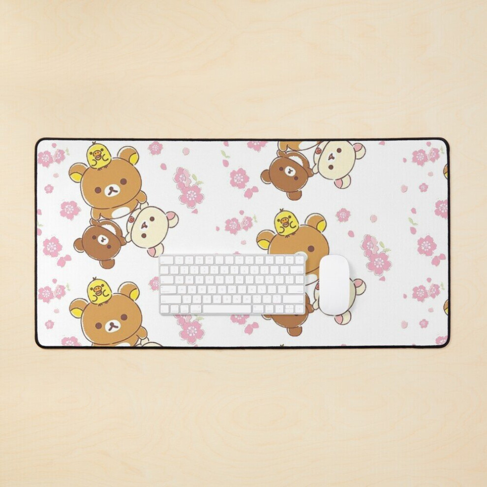 Desk Mat Rilakuma Sakura 1 Large Gaming Mouse Pad 35X16 Inch 7802738323313