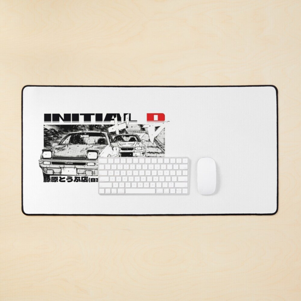 Desk Mat Initial D Ae86 - Street Wear Design Large Gaming Mouse Pad 35X16 Inch White 7802738381092