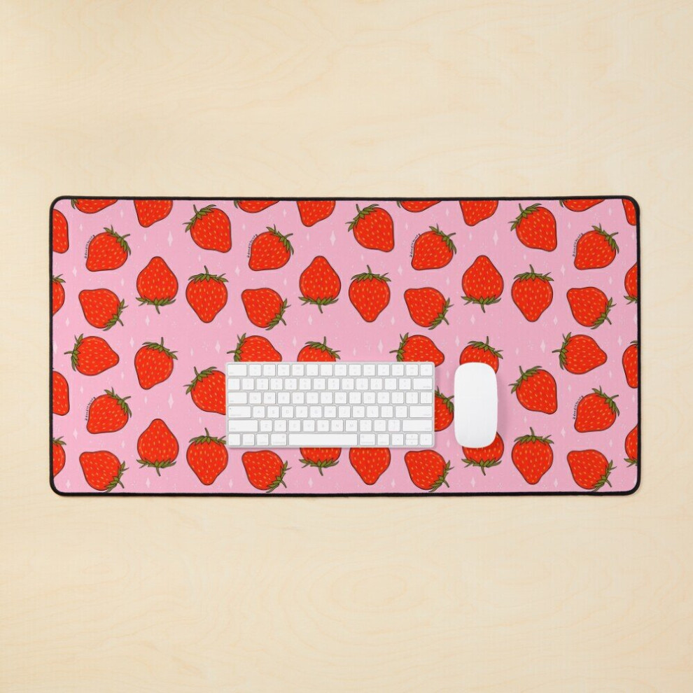 Desk Mat Strawberry Print Large Gaming Mouse Pad 35X16 Inch 7802738338027