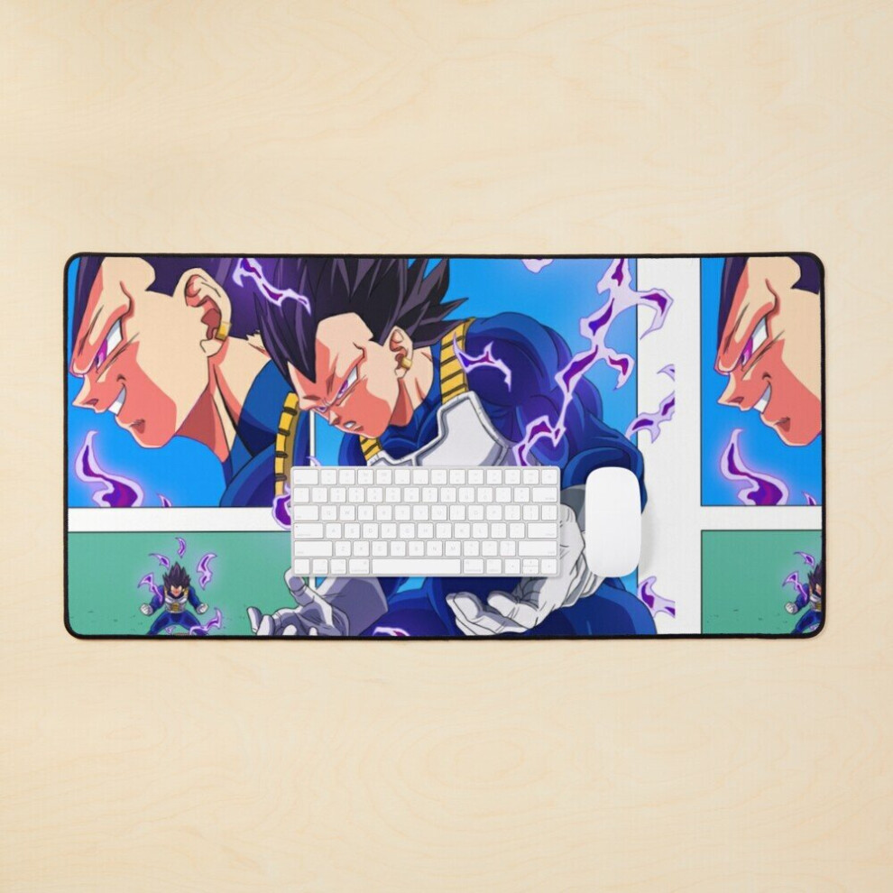 Desk Mat Vegeta God Of Destruction Manga Transformation Haired Ultra Ego Large Gaming Mouse Pad 35X16 Inch Black 7802738403268