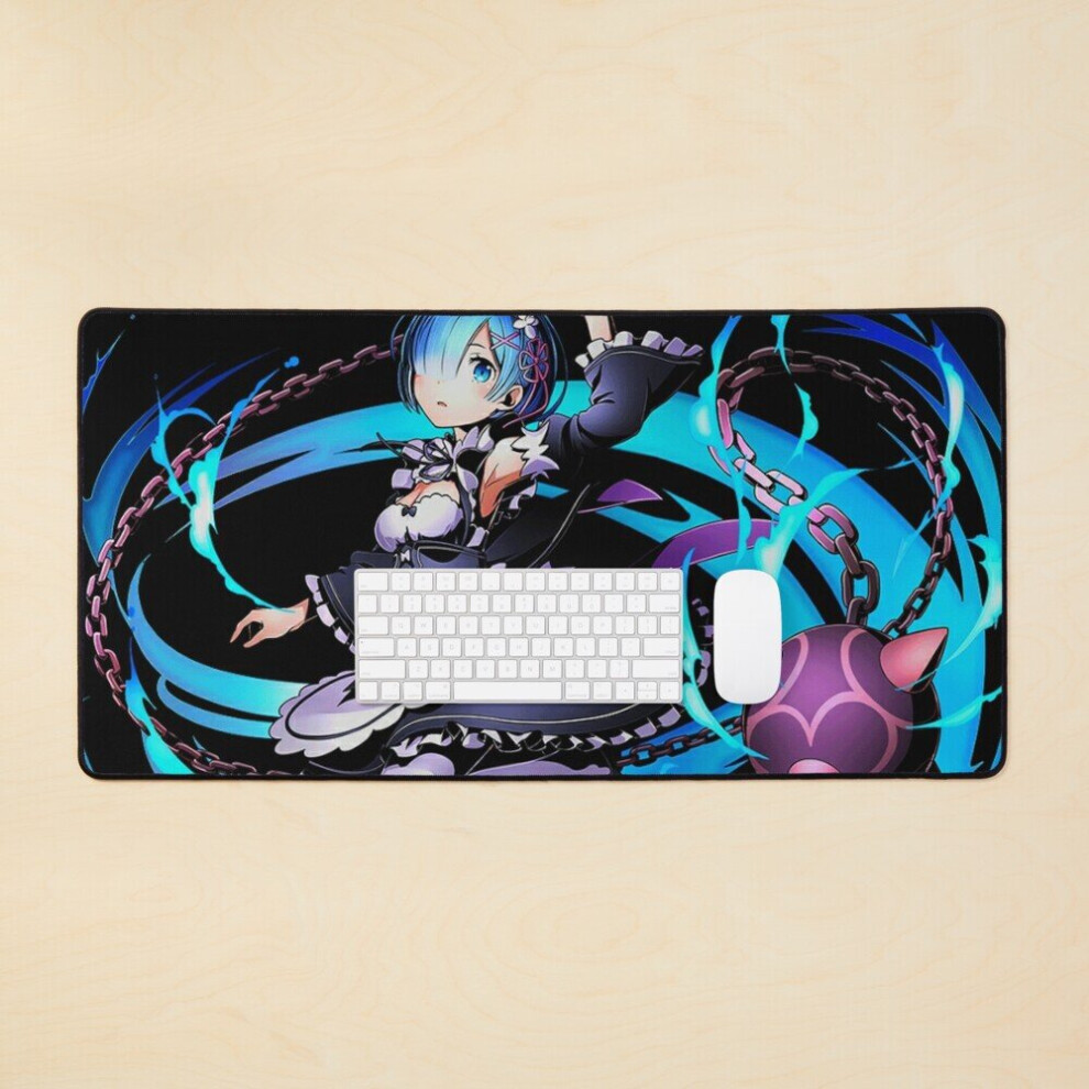Desk Mat Rezero Rem Anime Girl Large Gaming Mouse Pad 35X16 Inch 7802738315783
