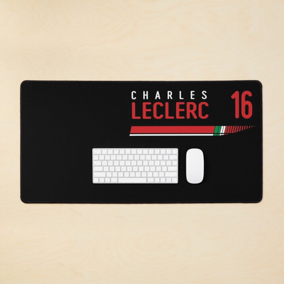 Desk Mat Charles Leclerc 16 Retro Large Gaming Mouse Pad 35X16 Inch Black 7802738368857