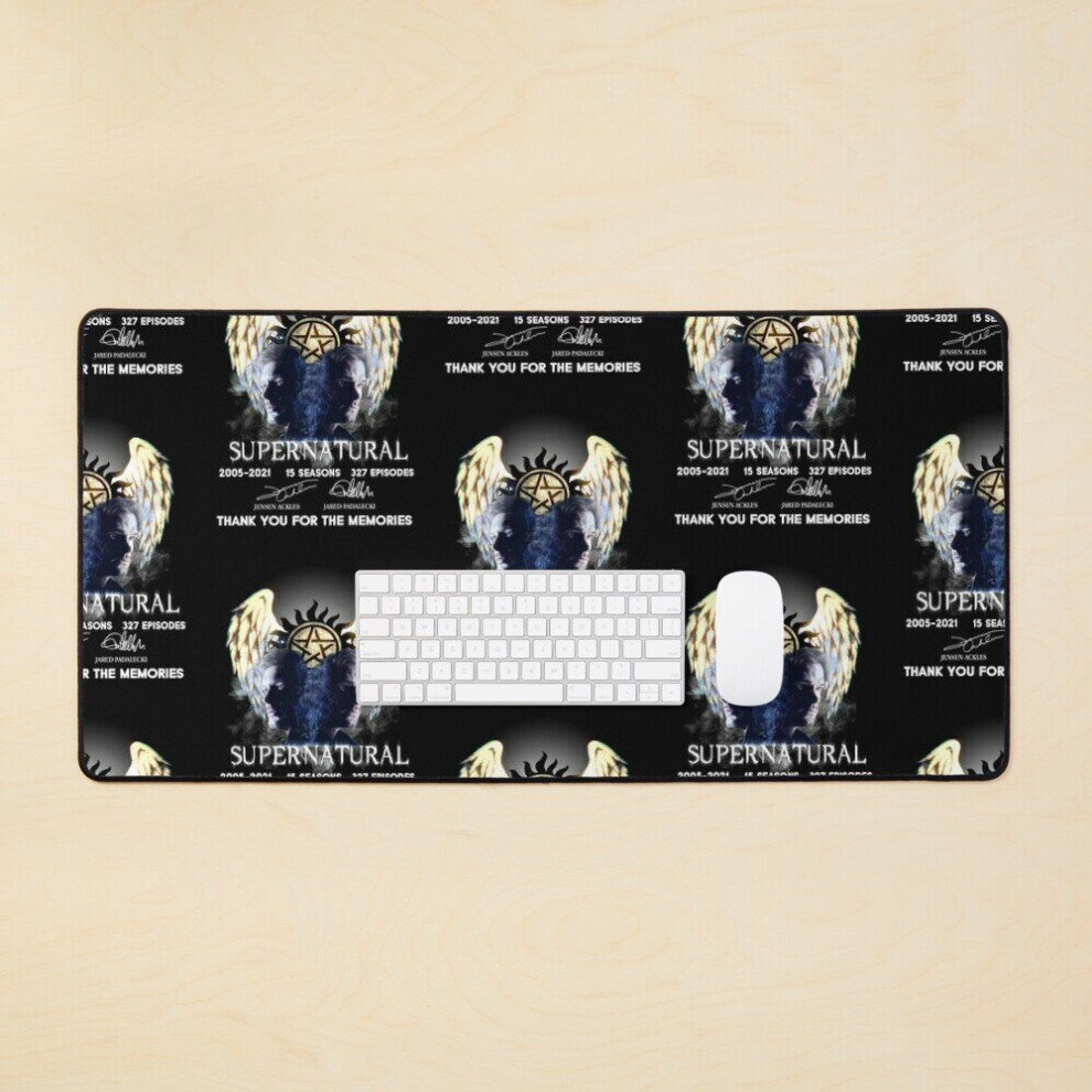Desk Mat Supernatural Thank You For The Memories Supernatural Signature Art Supernatural Winchester Large Gaming Mouse Pad 35X16 Inch 7802738398359