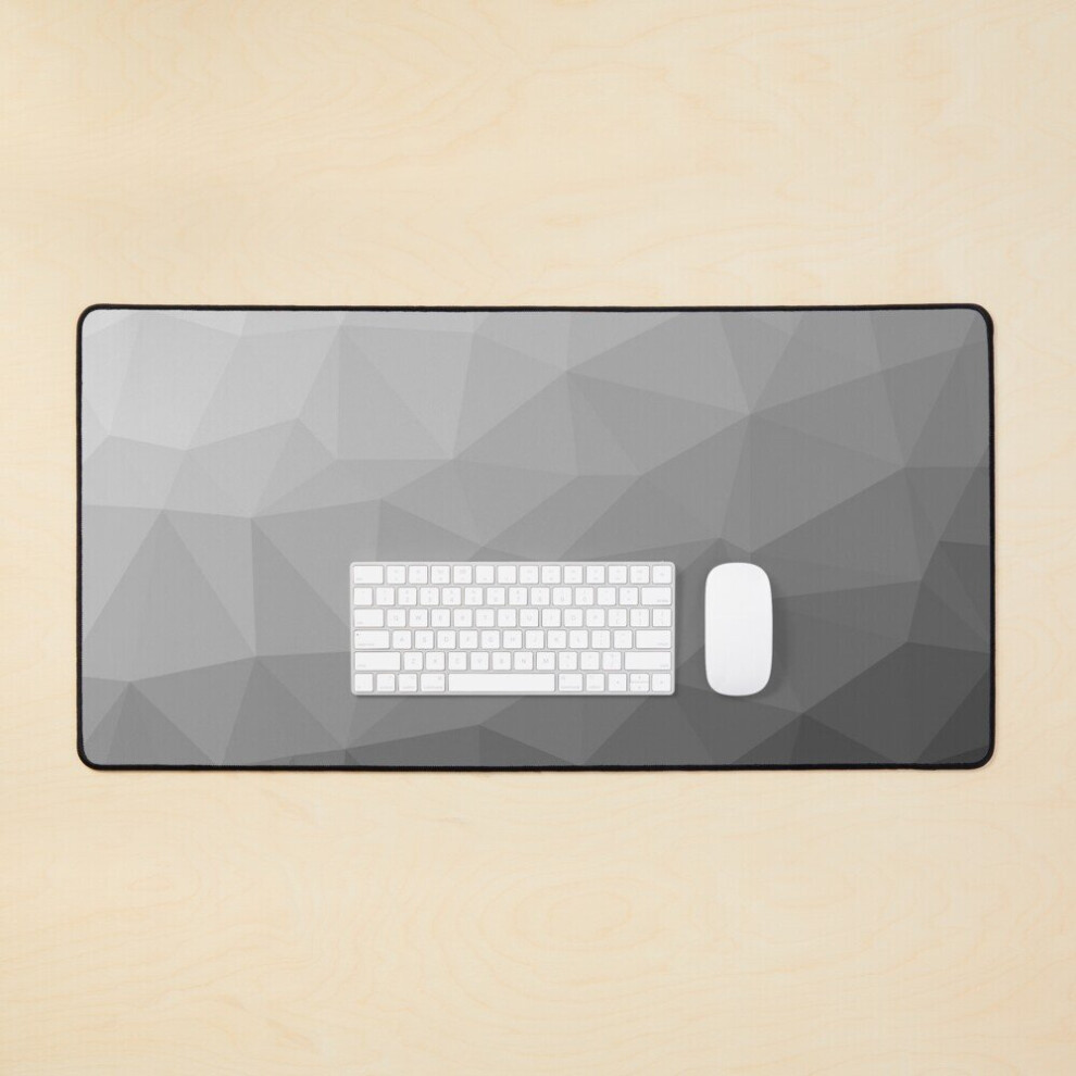 Desk Mat Gradient Geometric Mesh Pattern Large Gaming Mouse Pad 35X16 Inch Gray 7802738351668
