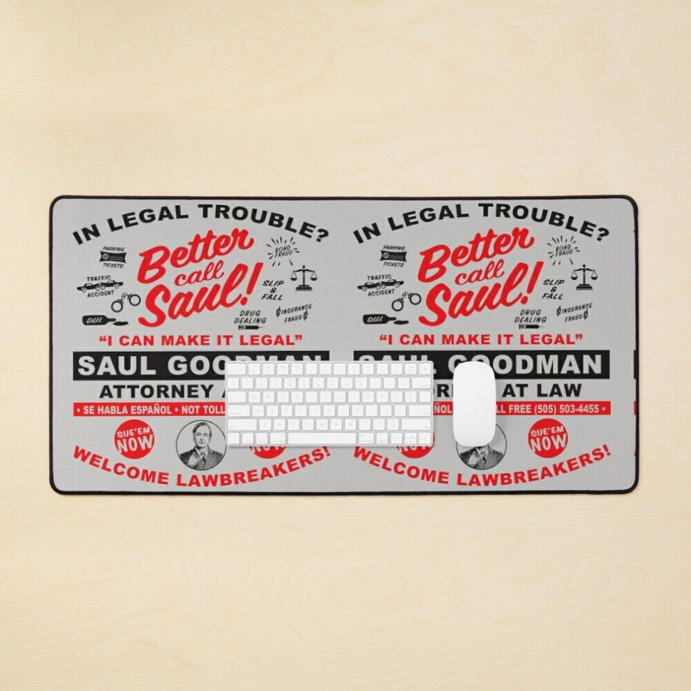 Desk Mat In Legal Trouble Better Call Saul Large Gaming Mouse Pad 35X16 Inch 7802738395020