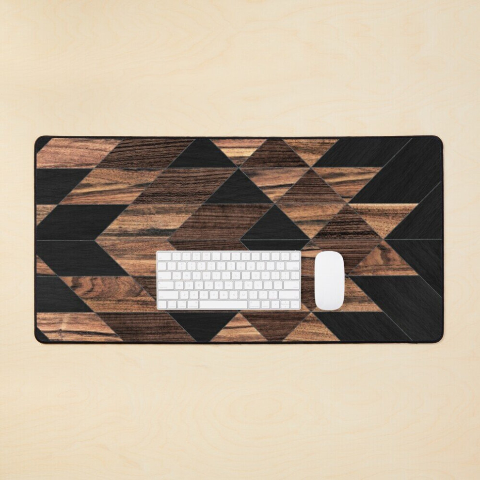 Desk Mat Urban Tribal Pattern No.11 - Aztec - Wood Large Gaming Mouse Pad 35X16 Inch 7802738315790