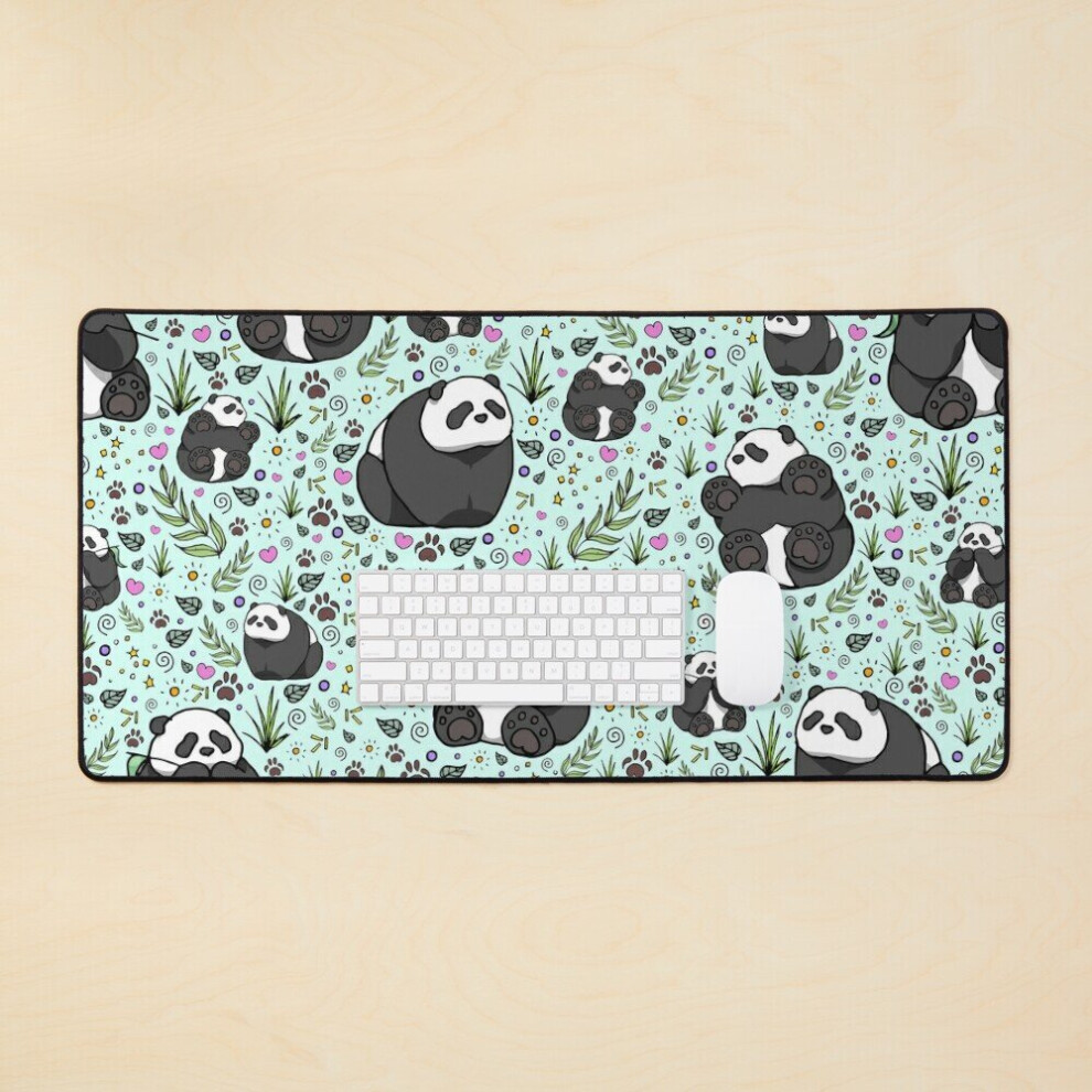 Desk Mat Pandas Large Gaming Mouse Pad 35X16 Inch 7802738337884
