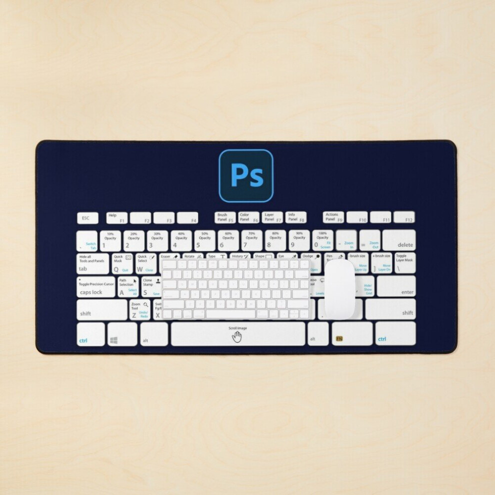 Desk Mat Photoshop Shortcuts Large Gaming Mouse Pad 35X16 Inch 7802738358032