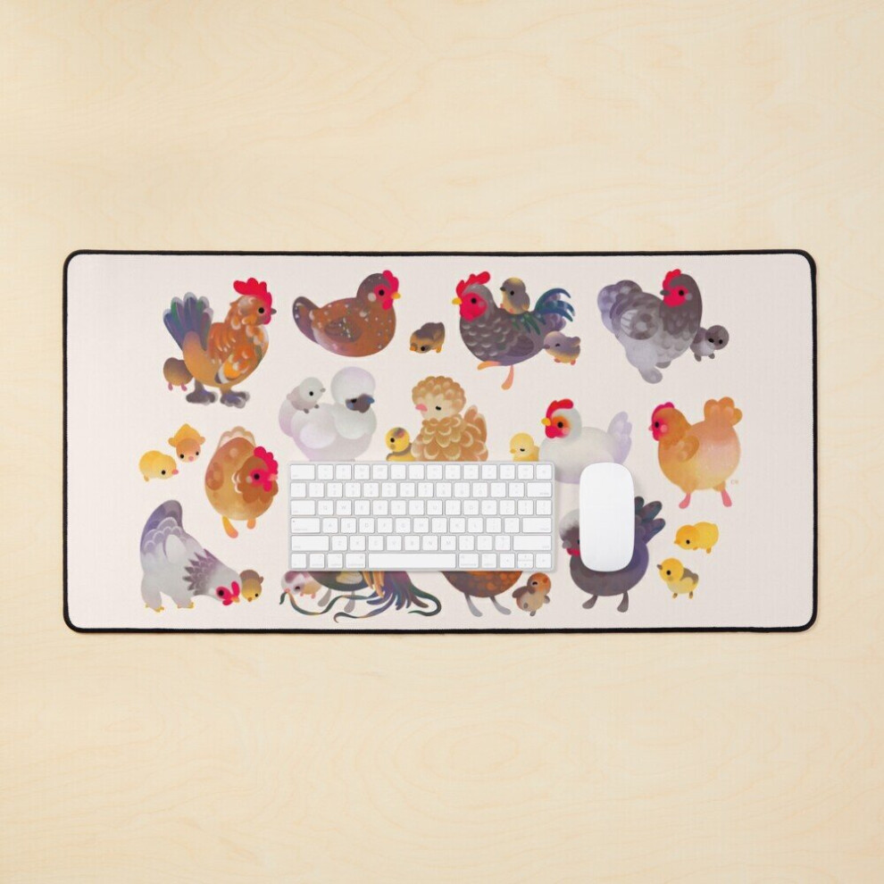 Desk Mat Chicken And Chick Large Gaming Mouse Pad 35X16 Inch 7802738368925