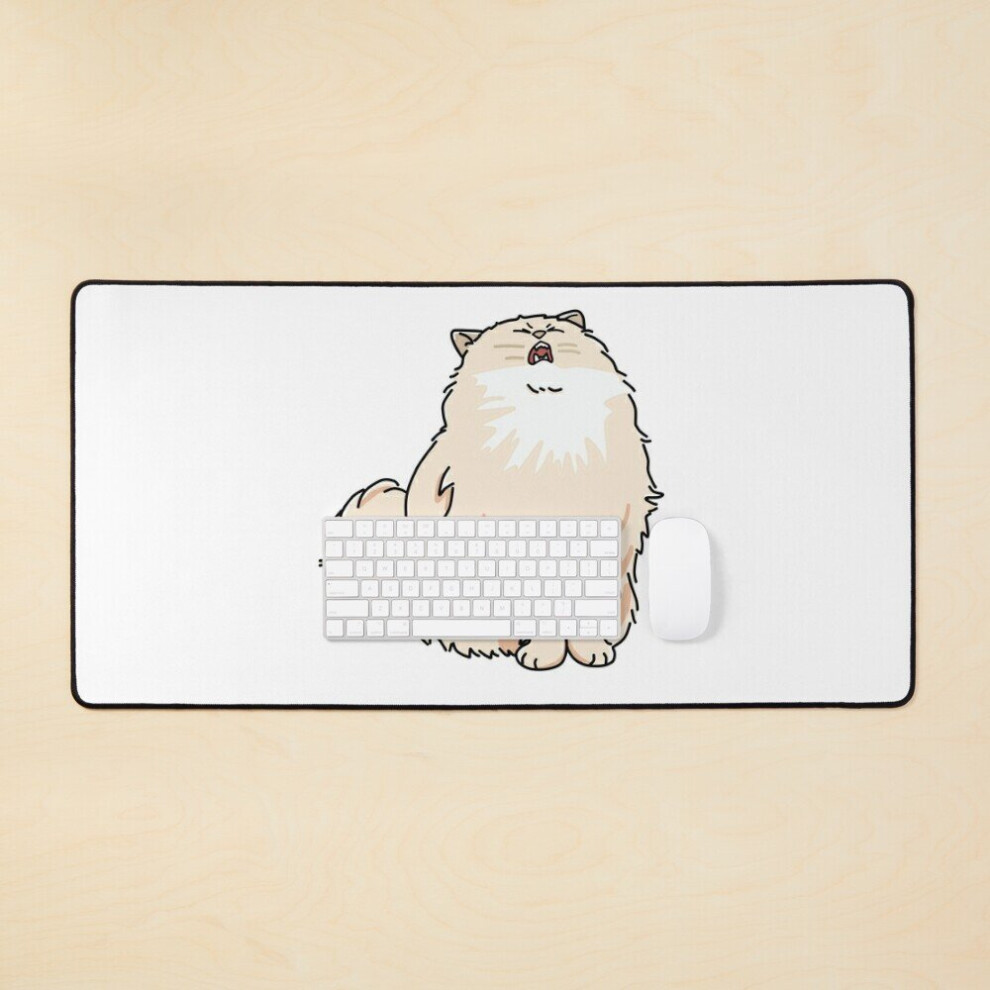 Desk Mat Screaming Cat! Large Gaming Mouse Pad 35X16 Inch 7802738399134