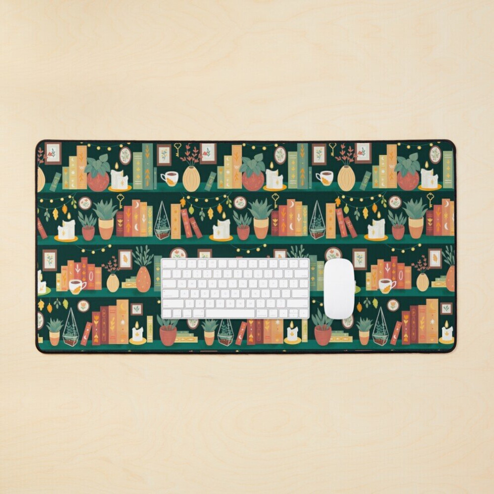 Desk Mat Hygge Library Large Gaming Mouse Pad 35X16 Inch 7802738310993
