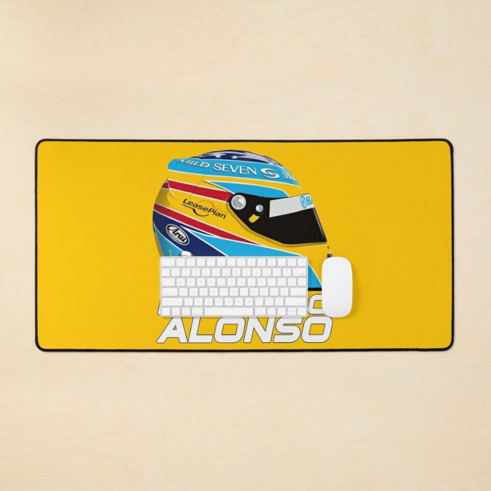 Desk Mat Fernando Alonso - 2006 Renault Helmet Large Gaming Mouse Pad 35X16 Inch 7802738393170