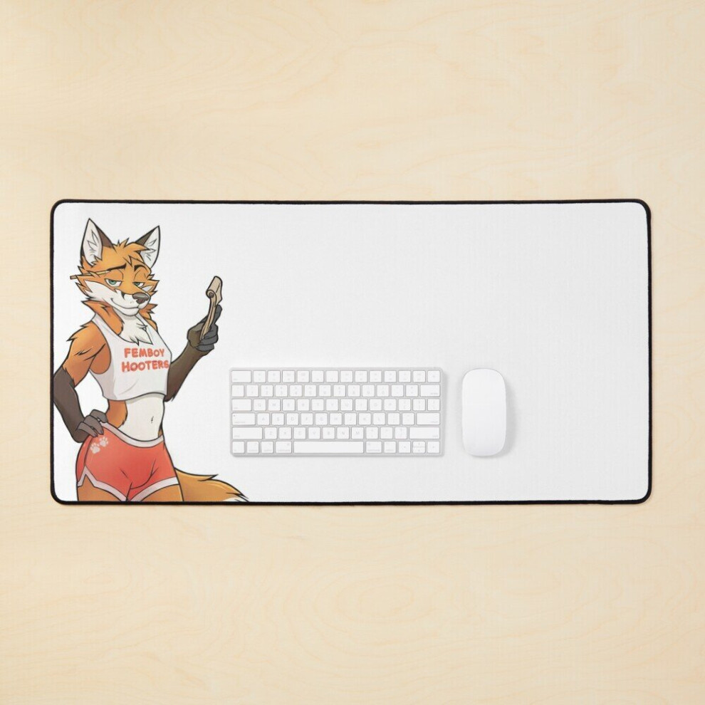 Desk Mat Femboy Hooters Fox Large Gaming Mouse Pad 35X16 Inch 7802738323429