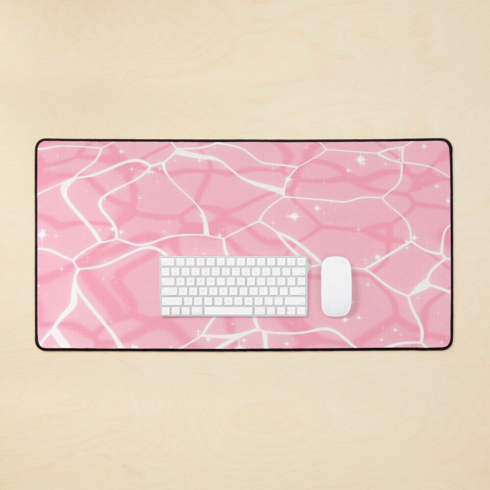 Desk Mat Kawaii Anime Aesthetics, Cute Water Large Gaming Mouse Pad 35X16 Inch Pink 7802738386264