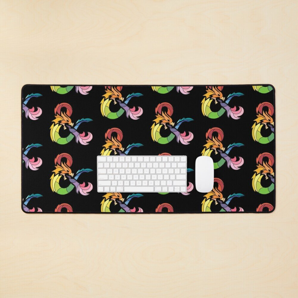 Desk Mat Rainbow Ampersand Dragon Large Gaming Mouse Pad 35X16 Inch 7802738380682