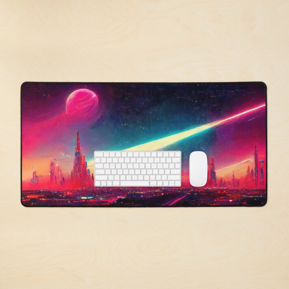 Desk Mat The Galactic City Large Gaming Mouse Pad 35X16 Inch 7802738355154