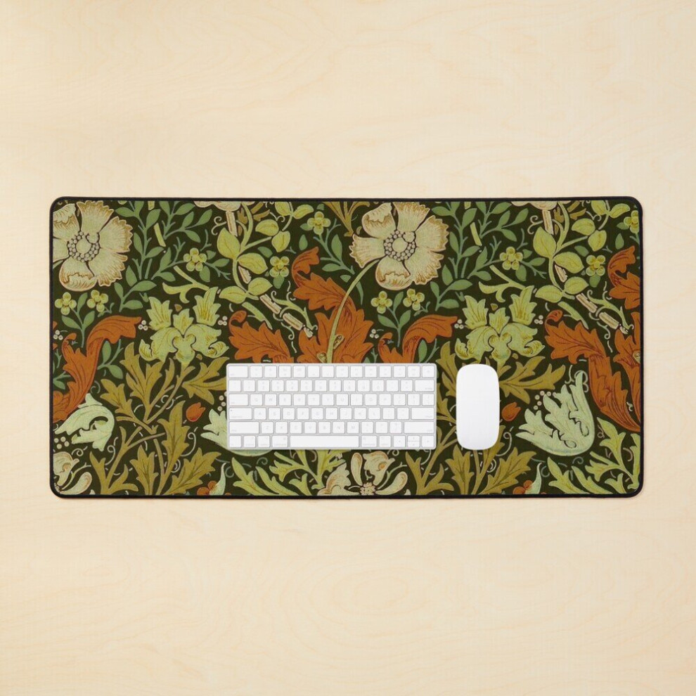 Desk Mat William Morris - Cray Textile Design Large Gaming Mouse Pad 35X16 Inch 7802738390032