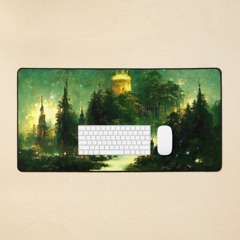 Desk Mat Walking Into The Forest Of Elves Large Gaming Mouse Pad 35X16 Inch 7802738394900