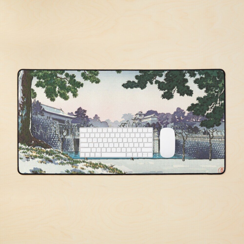 Desk Mat Nijubashi Bridge By Tsuchiya Koitsu Large Gaming Mouse Pad 35X16 Inch 7802738361353