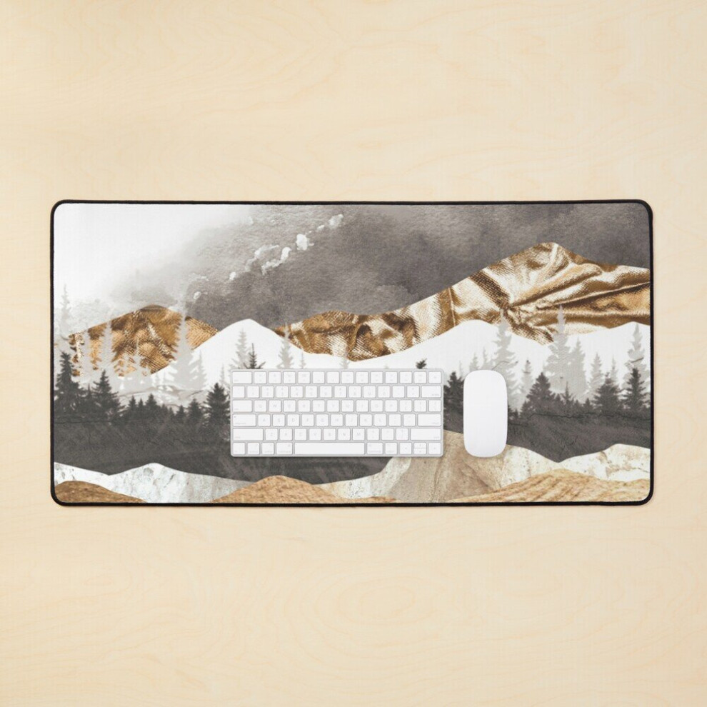 Desk Mat Mountains Large Gaming Mouse Pad 35X16 Inch Gold 7802738346367