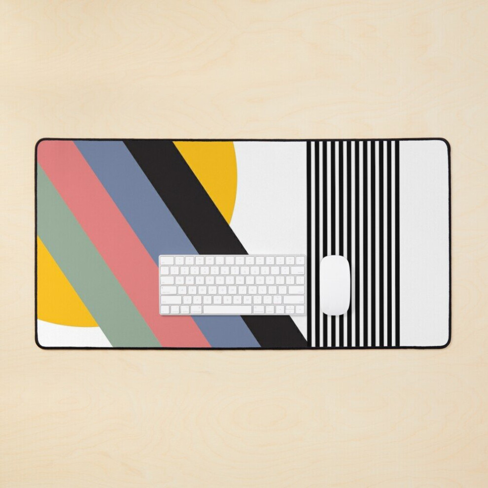 Desk Mat Bauhaus Inspired Exhibition Print, Bauhaus Wall Art Some Colors, Bauhaus Exhibition Wall Large Gaming Mouse Pad 35X16 Inch 7802738370775