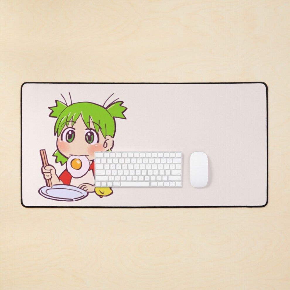 Desk Mat I draw yotsuba eating fried egg / yotsubato Large Gaming Mouse Pad 35x16 inch