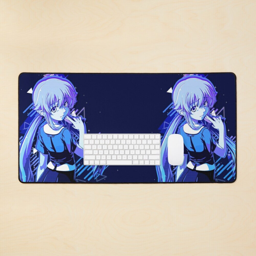 Bearlad Desk Mat Yuno Future Diary Large Gaming Mouse Pad 35X16 Inch