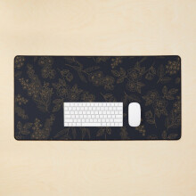Desk Mat Dark Academia Aesthetic Floral Pattern Large Gaming Mouse Pad 35x16 inch