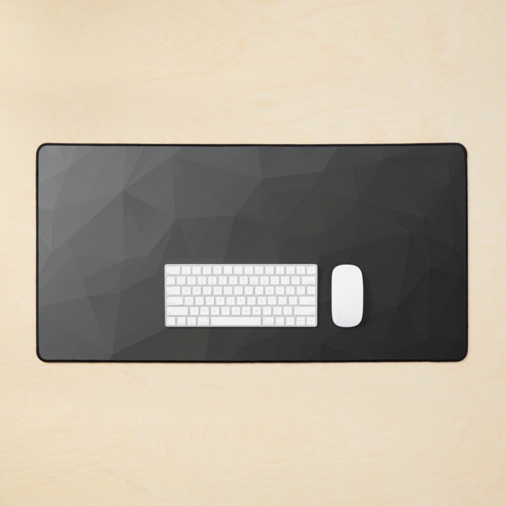 Desk Mat Low Poly Large Gaming Mouse Pad 35X16 Inch Gray 7802738311693