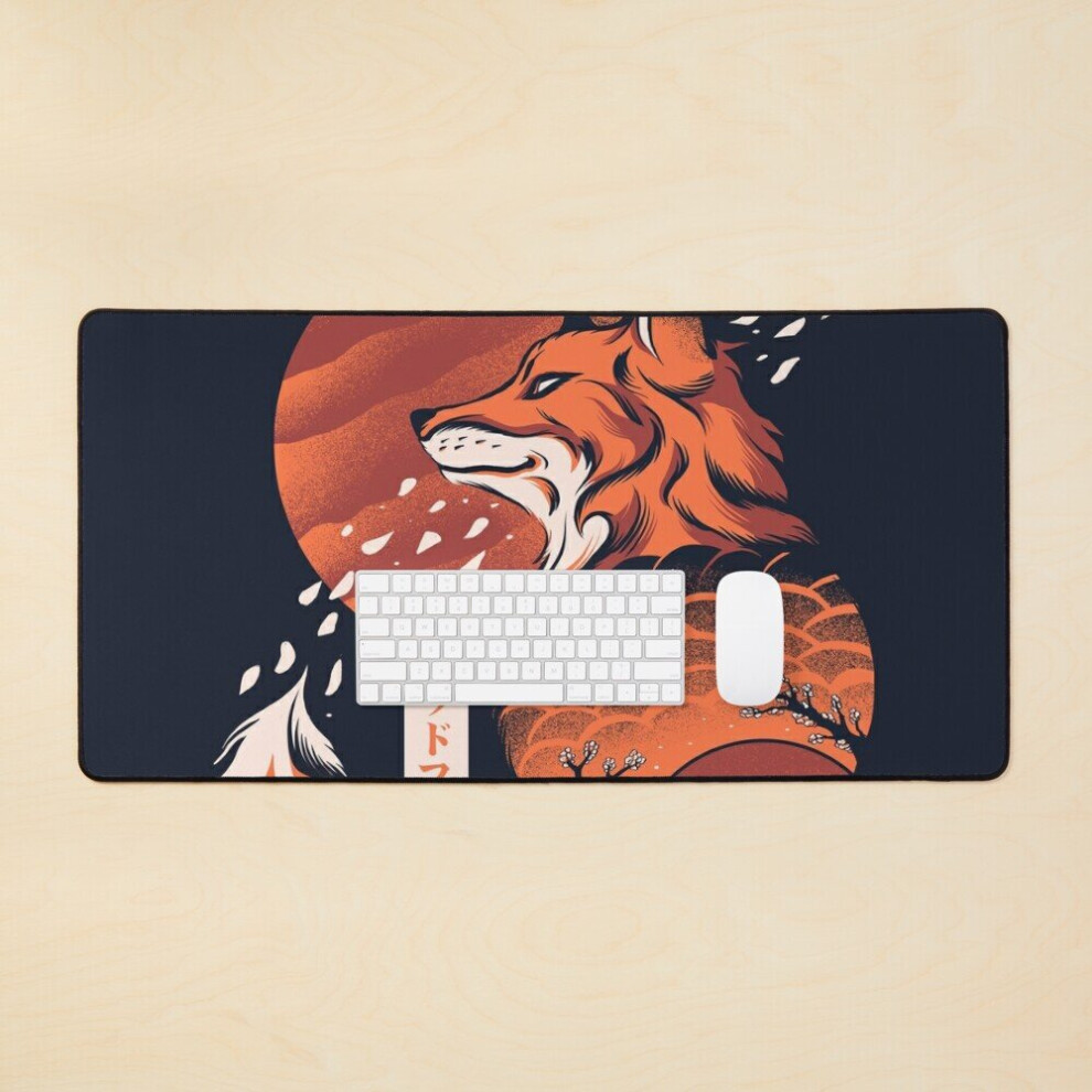 Desk Mat Japanese Fox Large Gaming Mouse Pad 35X16 Inch 7802738310689
