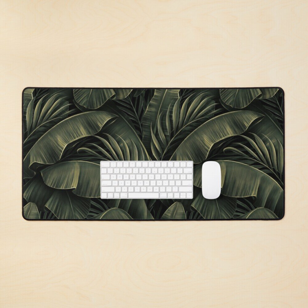 Desk Mat Tropical Banana Leaves Large Gaming Mouse Pad 35X16 Inch 7802738350616